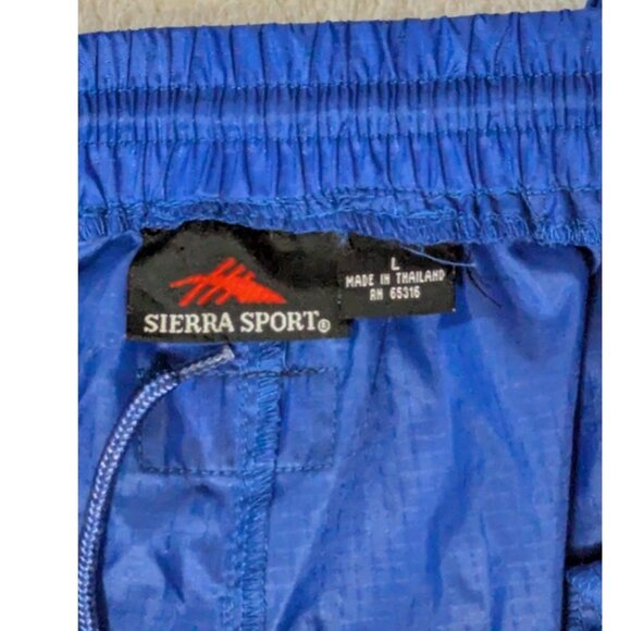 SIERRA SPORT Track Pants Mens Size L Blue Side Ankle Zip Pockets Drawstring - Picture 4 of 8